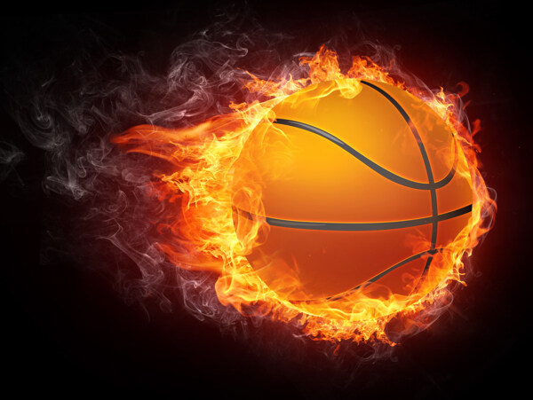 带着火焰的篮球高清