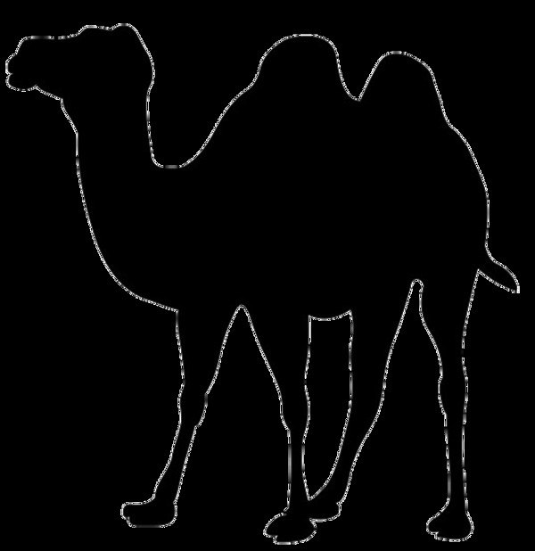 黑色双峰骆驼剪影免抠png透明图层素材