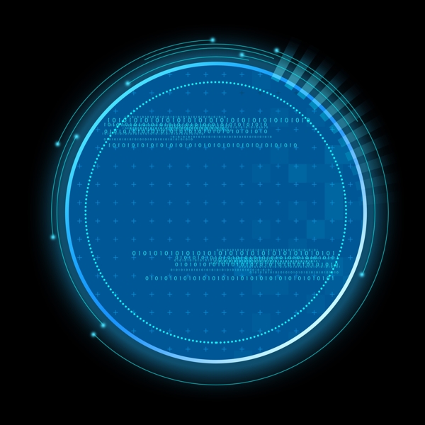 圆形线路光斑科技蓝色炫酷边框对话框矢量