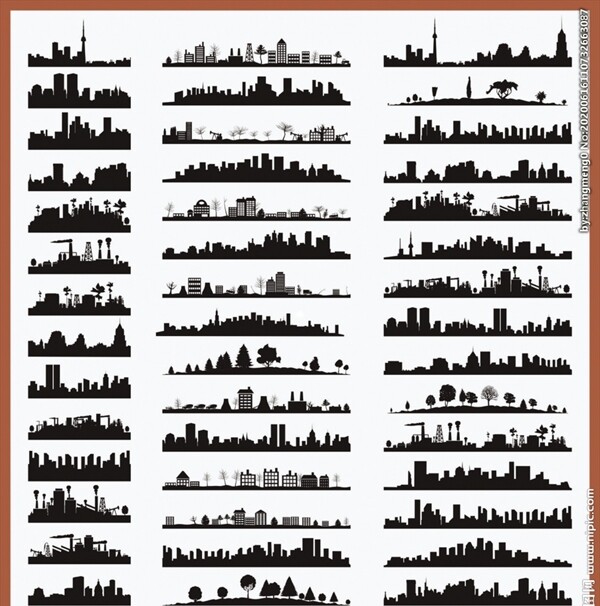 城市线条矢量城市剪影著名城