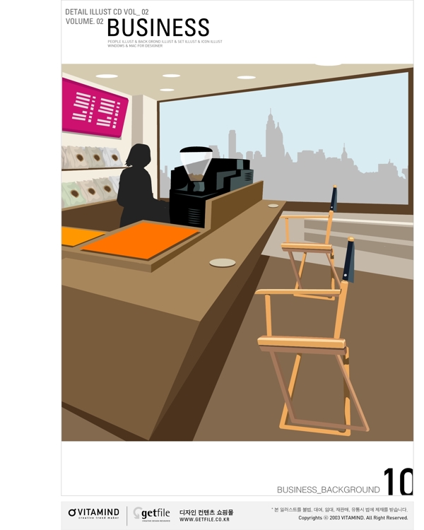 韩国咖啡屋酒吧场景矢量图15
