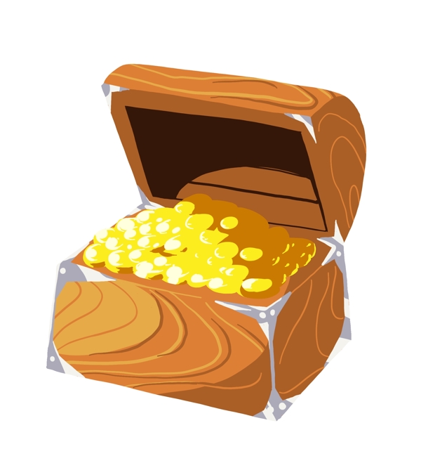 棕色金币宝箱插图