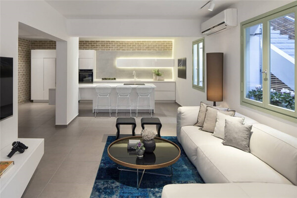 大户型现代风格客厅白色沙发室内装修效果图