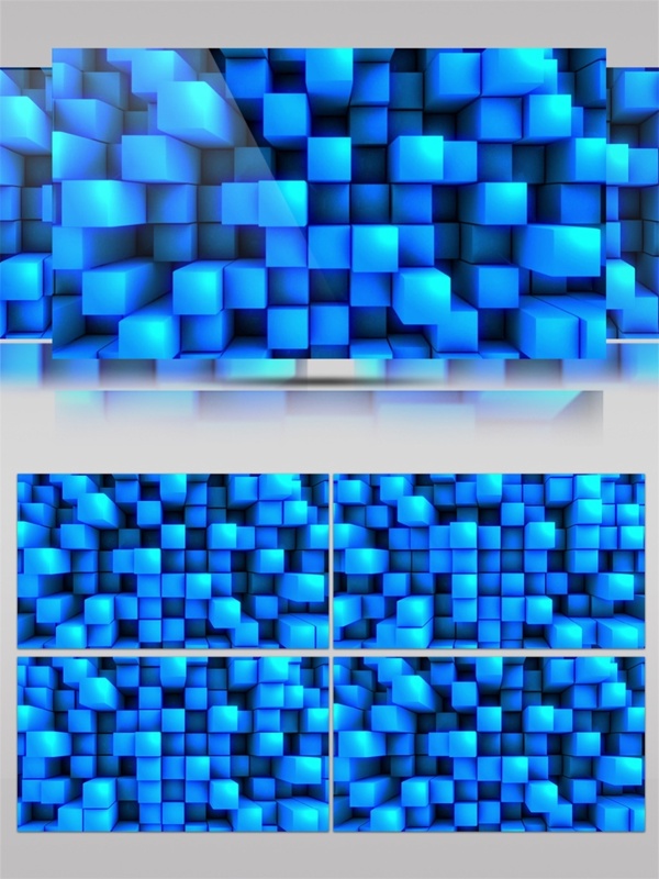 蓝色立体方块视频素材