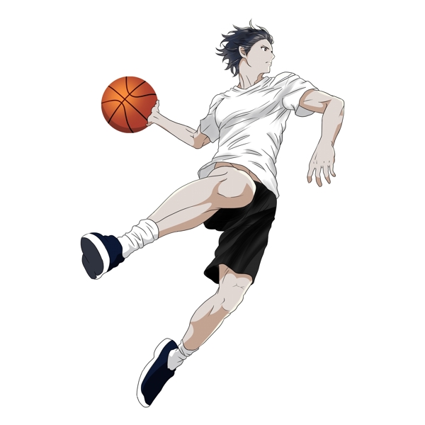 打篮球的阳光男孩手绘人物设计