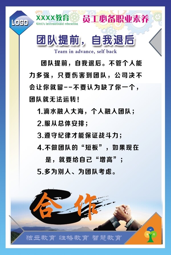 員工必備職業(yè)素養(yǎng)KT板