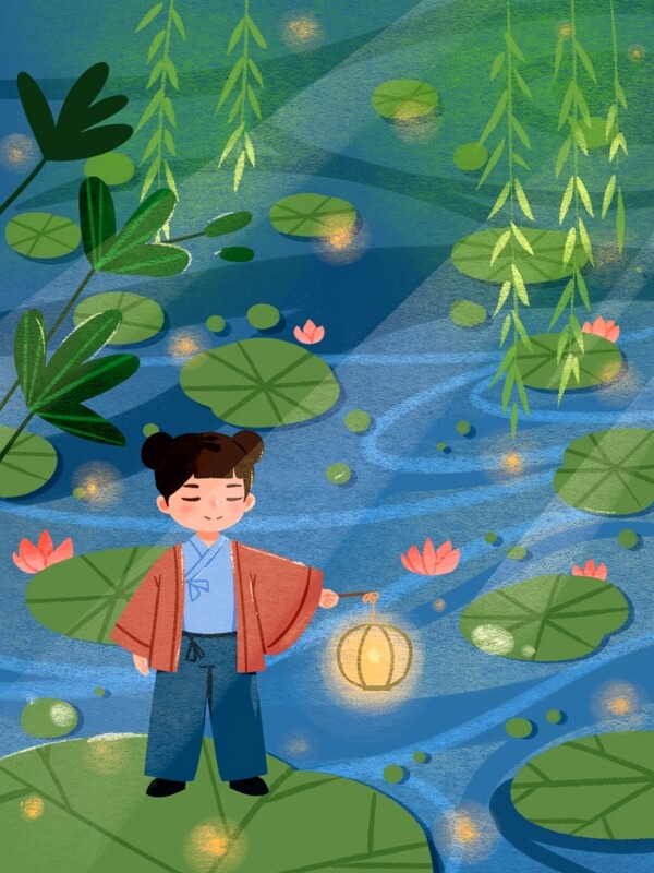 卡通手繪節(jié)氣立夏背景