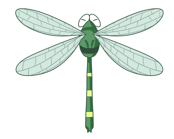 卡通绿色蜻蜓