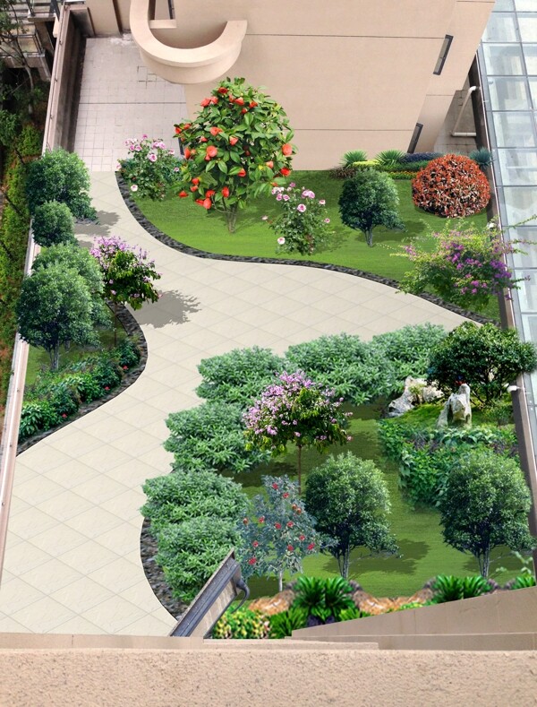 屋頂花園鳥瞰花園圖片