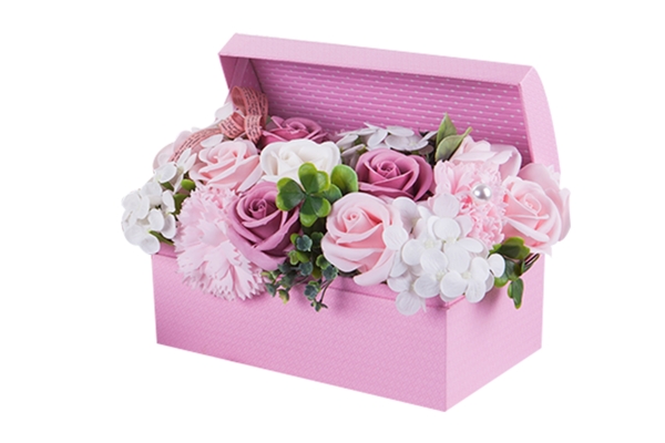 礼盒装粉色鲜花礼物