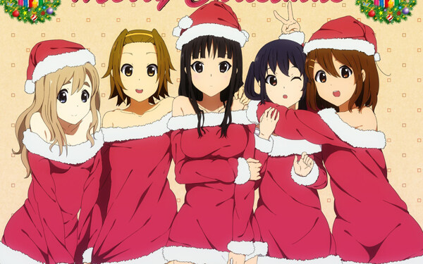 日系少女圣诞节动漫背景壁纸下载