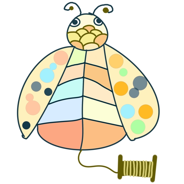 蜜蜂风筝装饰插画