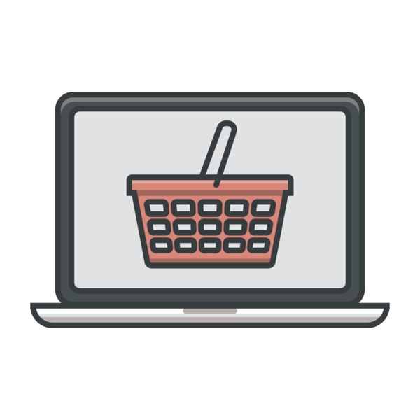 网页UI电脑上的购物篮icon图标