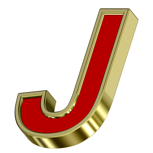 紅與金框字母一信套白色隔離