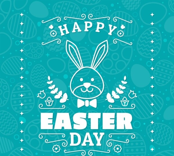 兔子复活节贺卡图片