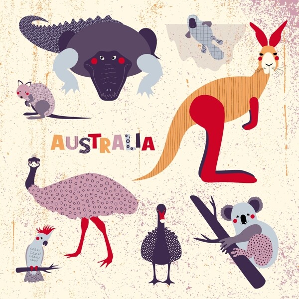 澳大利亚动物矢量图下载