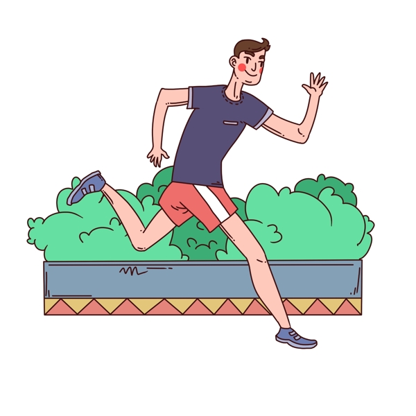 跑步健身人物插画