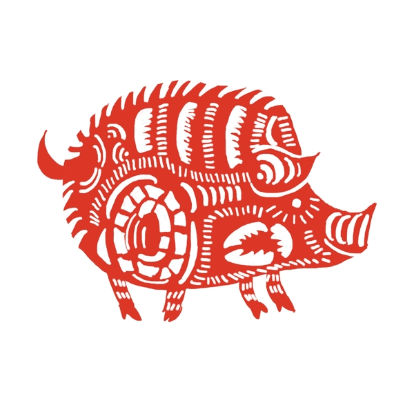 窗花剪紙創(chuàng)意豬元素可善用