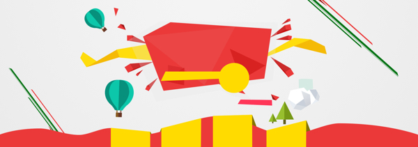 電商促銷立體色彩塊背景banner