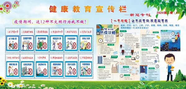 健康教育宣傳欄新冠肺炎展板