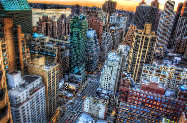 纽约曼哈顿俯瞰摄影图片