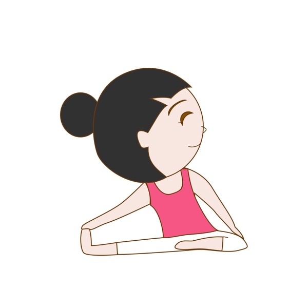 体育运动瑜伽卡通人物
