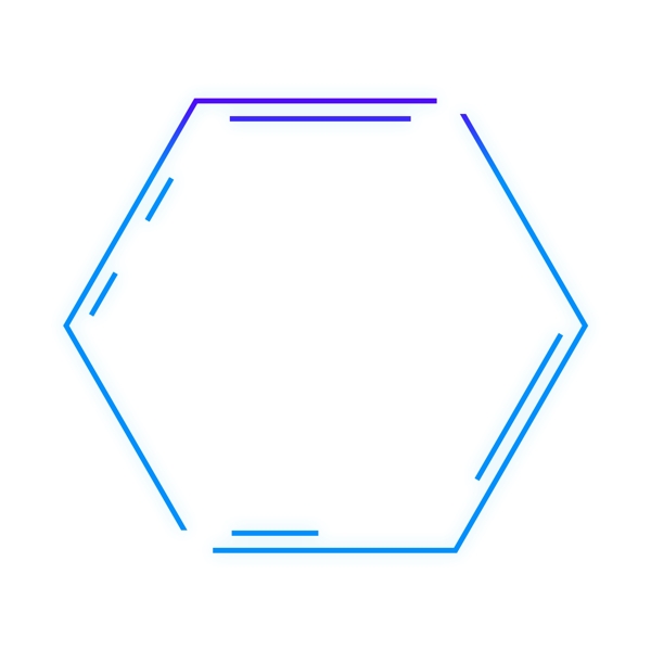 蓝色紫色科技感外发光几何方形六边形边框