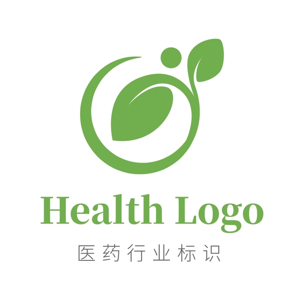 绿色医药卫生健康logo模板