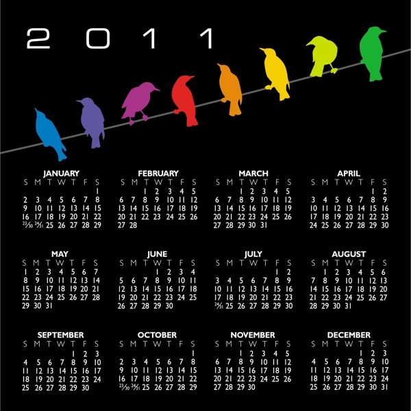 2011年全年日历