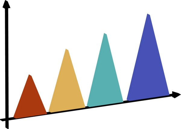 商务矢量折线立体面积图