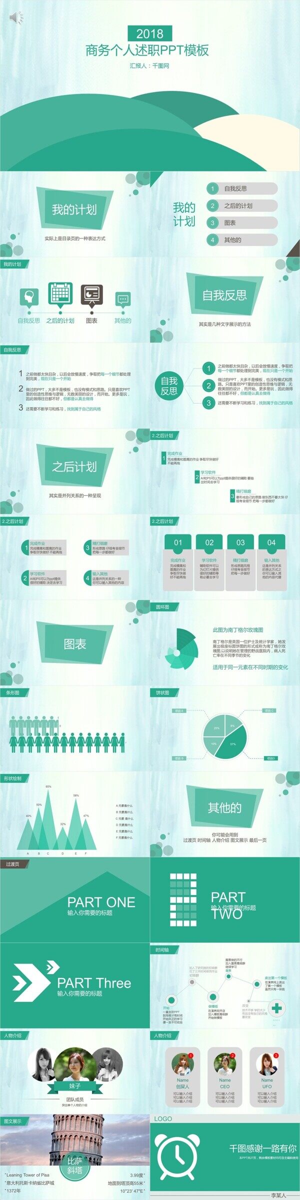 2018綠色商務(wù)個(gè)人述職個(gè)人介紹PPT模板
