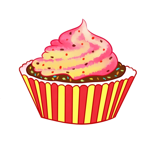粉色的美味蛋糕插画