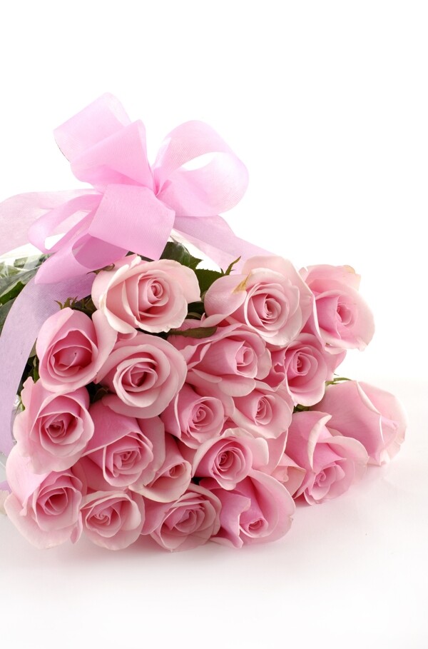 束粉色玫瑰图片