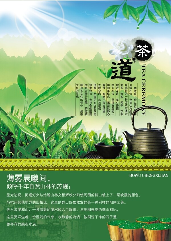 绿色茶叶海报图片