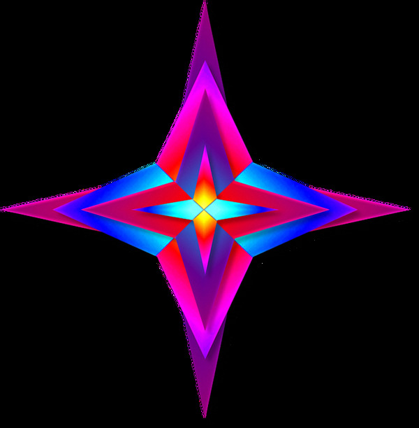 抽象四角星图形免抠png透明素材