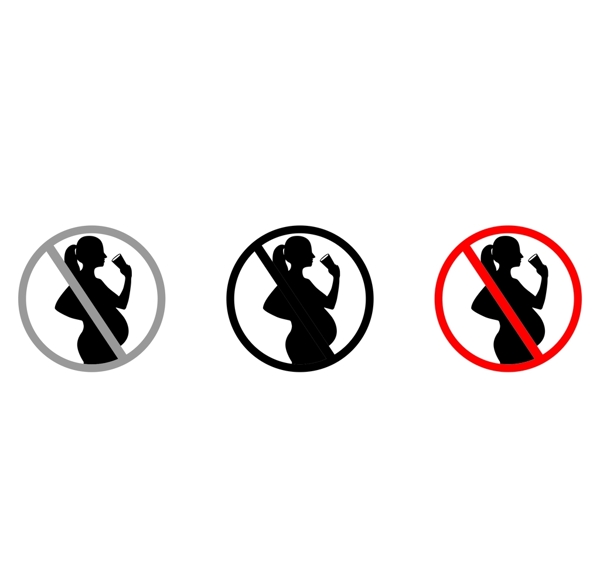 孕妇禁止饮酒图标