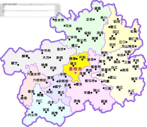 贵州省区域矢量地图