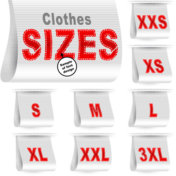 衣服规格大小标签图案设计图片