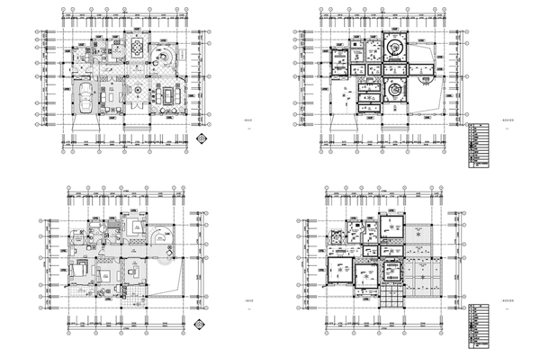 豪华别墅欧式风格设计CAD施工图纸