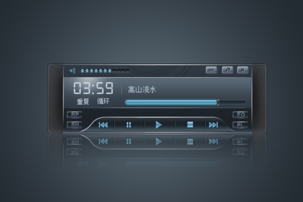 经典音乐播放器界面UI设计图片