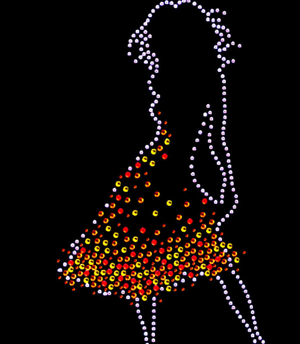 燙鉆人物色彩人物女人紅色免費(fèi)素材