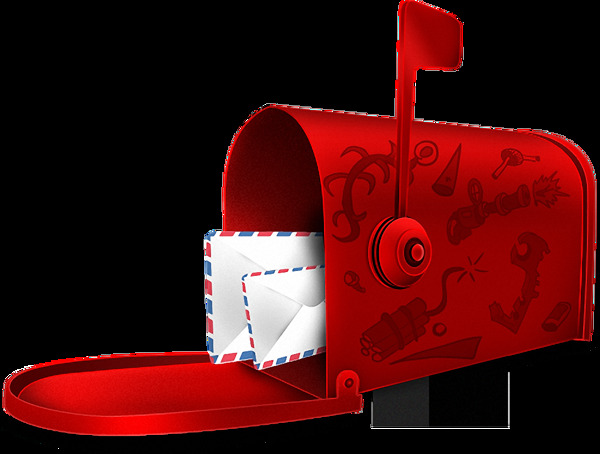 红色漂亮信箱免抠png透明素材