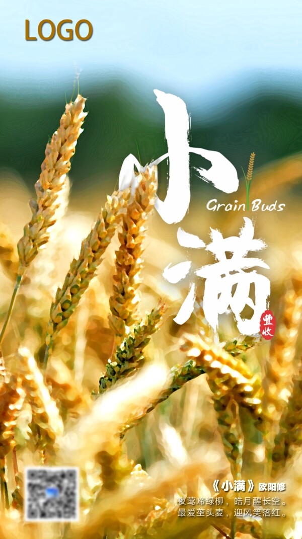 簡潔小滿節(jié)氣豐收企業(yè)海報