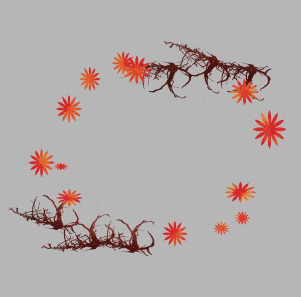 樹枝枝芽邊框插畫