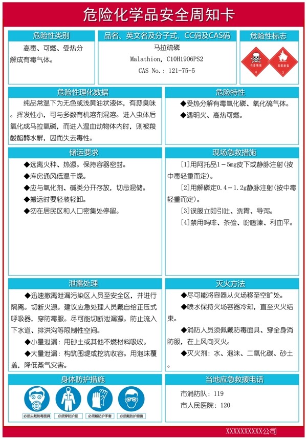 危險(xiǎn)化學(xué)品安全周知卡圖片