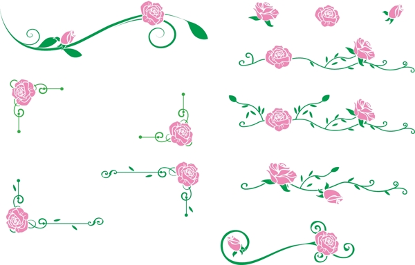 玫瑰花藤蔓花纹图片