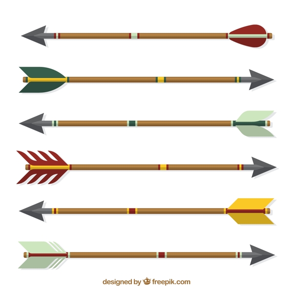 6款创意竹箭设计矢量素材