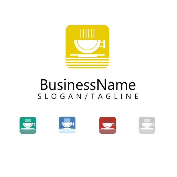 圓角精美時尚咖啡店鋪logo設(shè)計矢量
