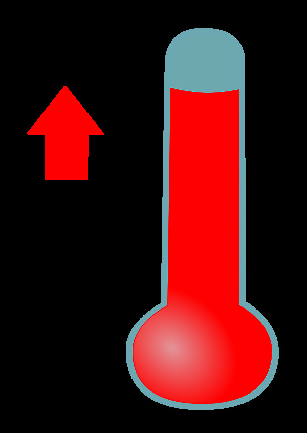 卡通红色温度计png元素