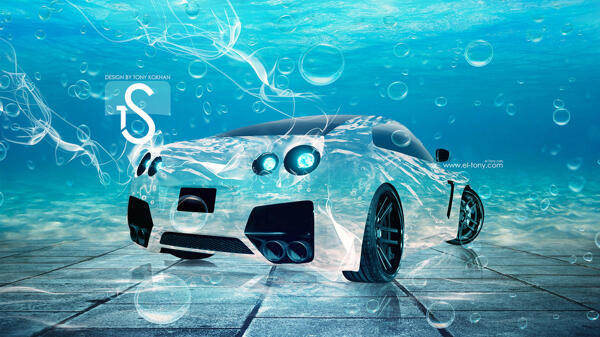 水中汽车图片